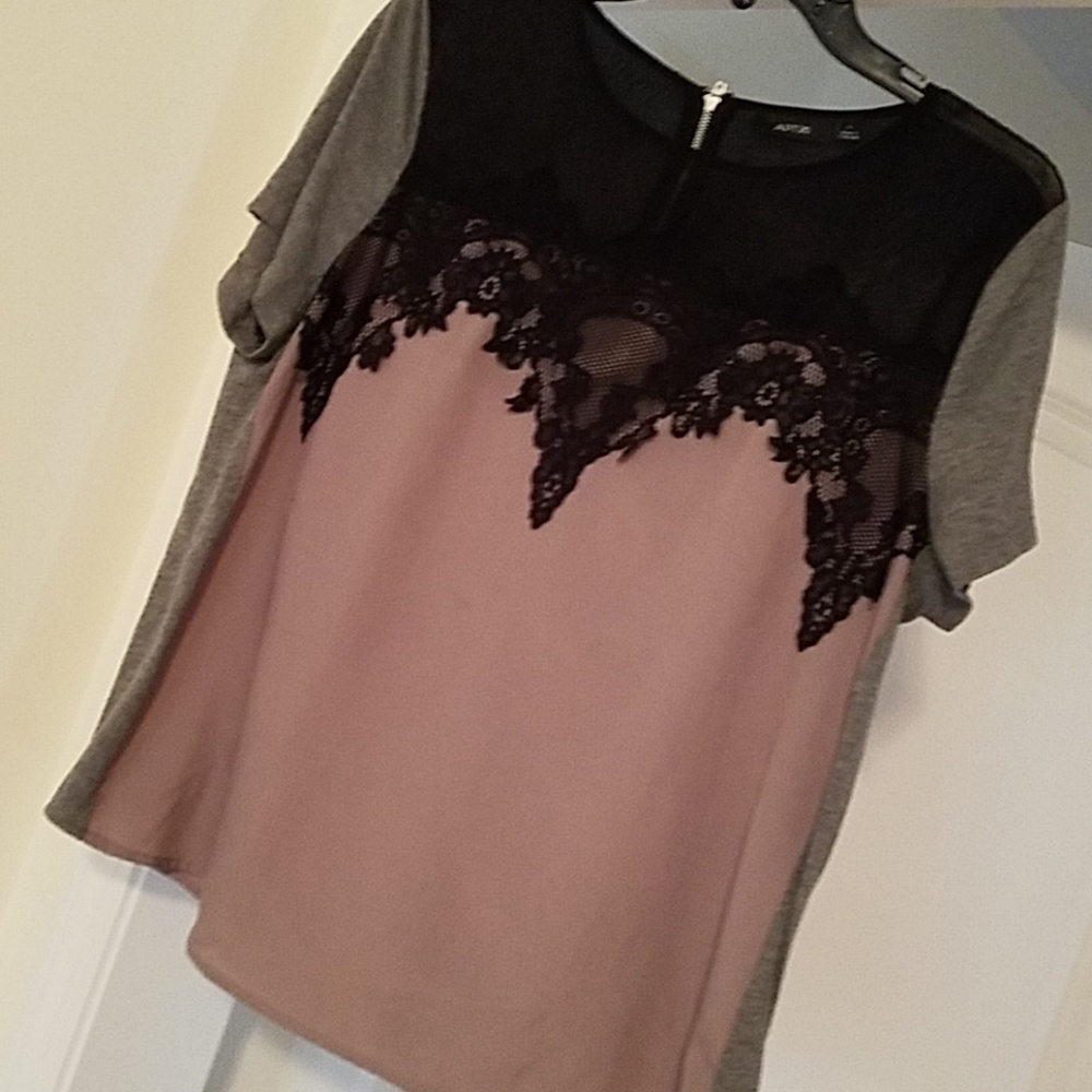 Lace Overlay Blouse